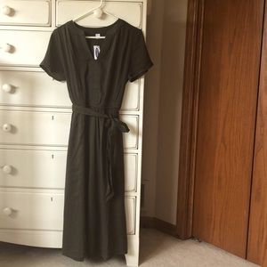 Green linen old navy dress